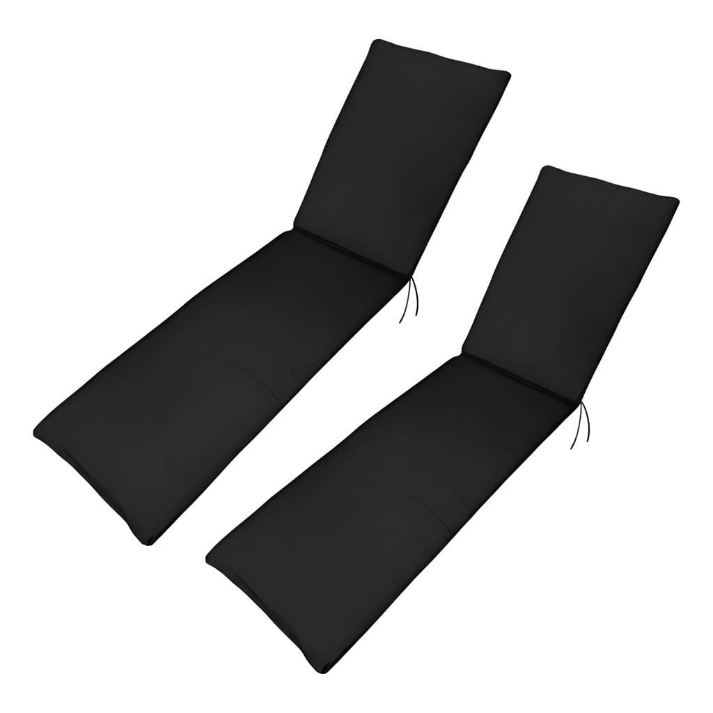 Kit 2 Almofadas P/ Espreguiçadeira Piscinas Azul Marinho Cor Preto Lisa