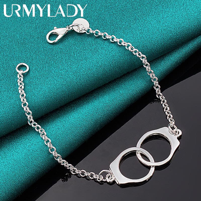 Pulseira de Prata Esterlina 925 URMYLADY para Mulheres, Joia de Moda para Casamento e Festa 2L73