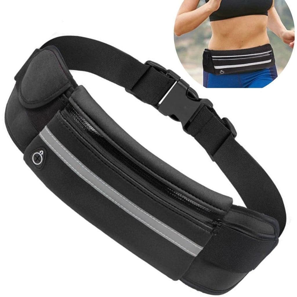 Pochete Fitness Corrida Academia Celular Bike Impermeável Porta Celular Garrafa Documento Cinta Saída de Fone - promoção