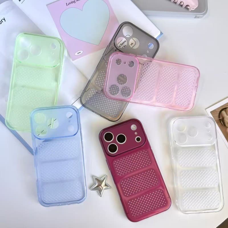 Capa De Telefone De Malha Respirável Com Dissipação De Calor Em TPU Translúcida Adequada Para IPhone 17 16 15 14 13 12 1