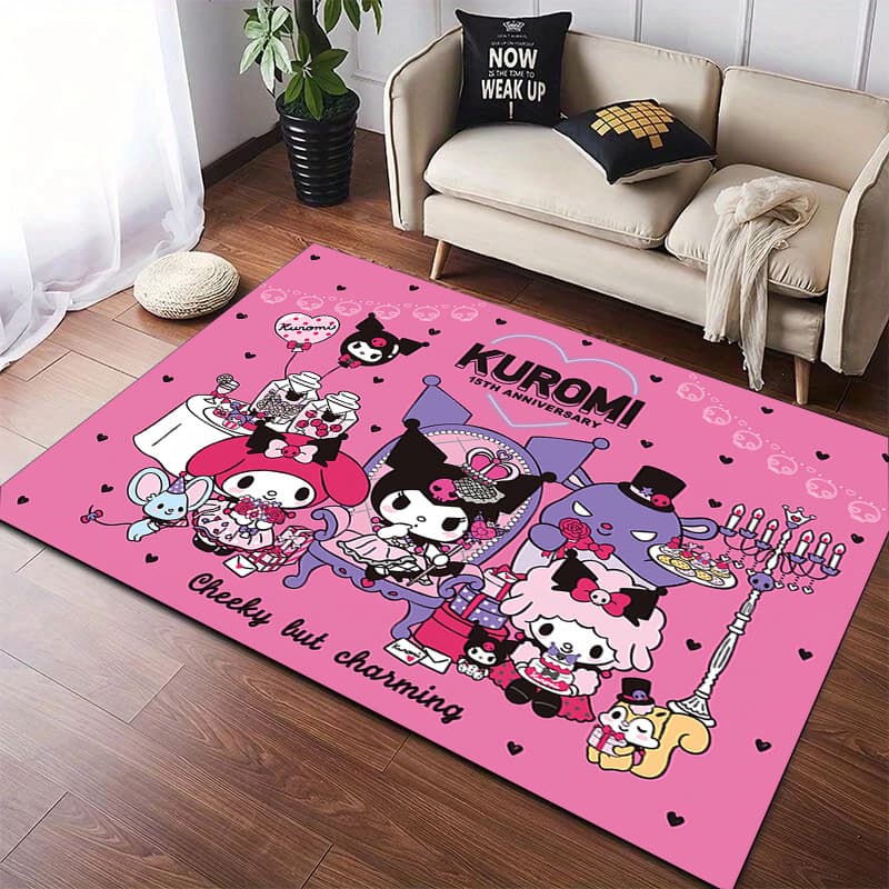 Sanrio Kuromi Impresso Tapete Decoração De Casa Sala De Estar Quarto De Banheiro