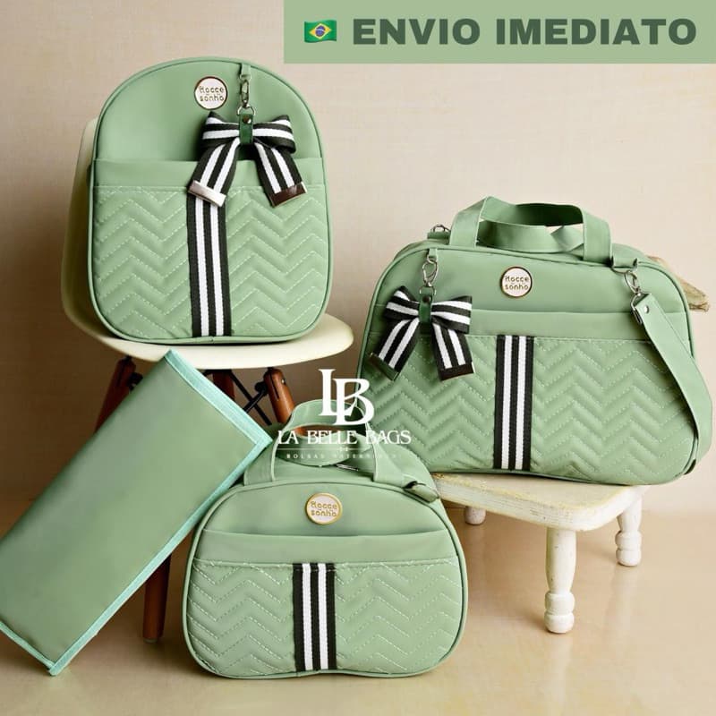 kit bolsa maternidade com 4 peças alta elegância,mochila maternidade bolsa pequena e trocador(AD 4P)