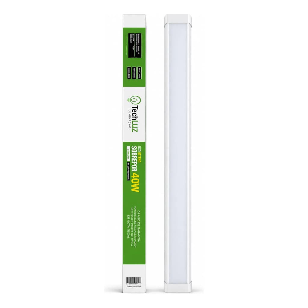 Luminária Tubular Sobrepor Led Linear 40w 120cm 6500k