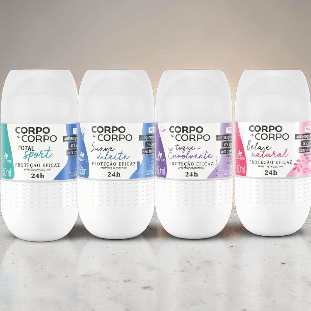 Desodorante Davene Corpo À Corpo Roll On Envolvente - Sport - Natural - Suave - Detox - Cereja 50ml.