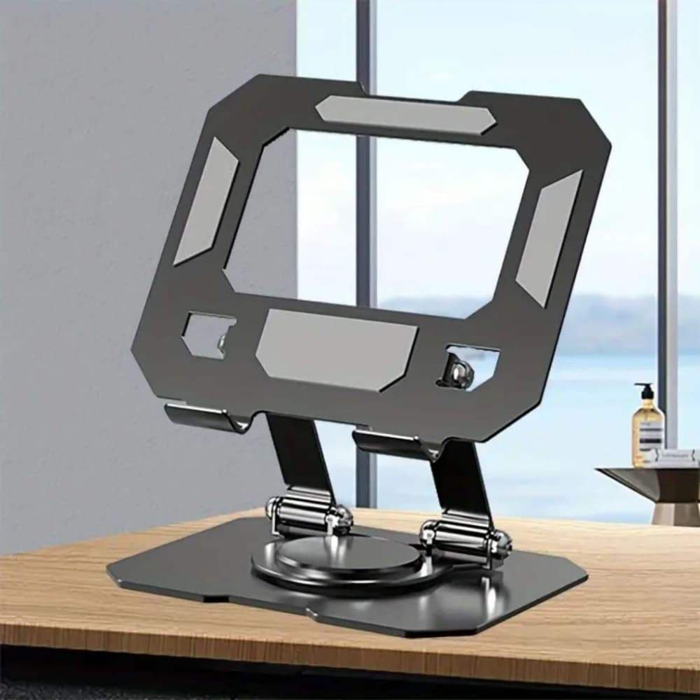 Suporte de Mesa em Liga de Alumínio Giratório 360°, Totalmente Ajustável para Celular e Tablet