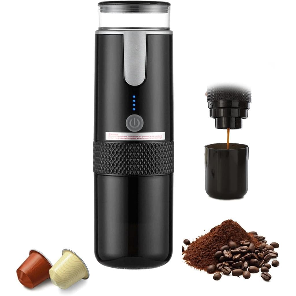 Máquina de Café Portátil, Mini Máquina de Café Automática Sem Fio Recarregável Tipo C com Bateria de 1200mAh para Viagen