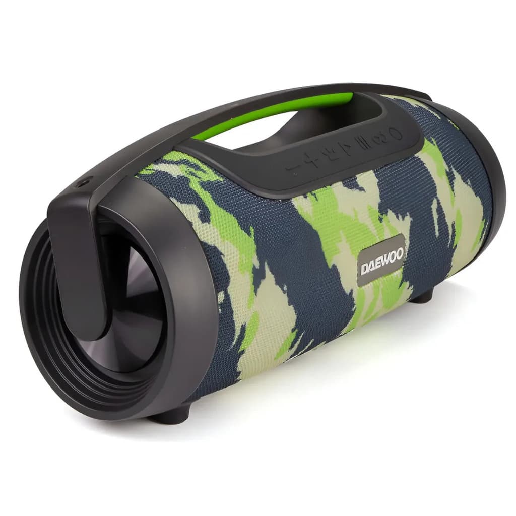 Caixa De Som Bluetooth Boombox 100w Camuflado Dw242 Daewoo Cor Verde