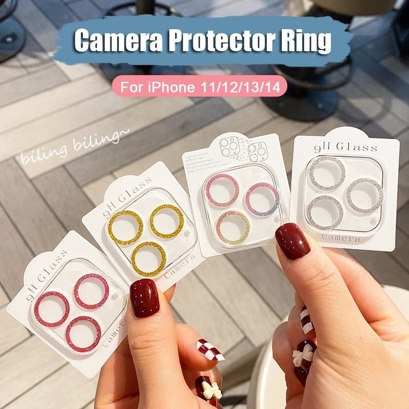 Filme Protetor De Lente De Câmera Para Iphone 17 Pro Max 16 15 14 13 9H Super Duro Glitter Brilhante Bling Capa