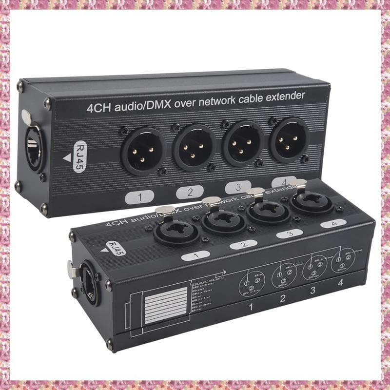 (Zsqa) 1 Par XLR De 4 Canais E 3 Pinos Ou 6.3 Mm De Áudio Sobre Extensor De Cabo De Rede , ; Macho + Fêmea