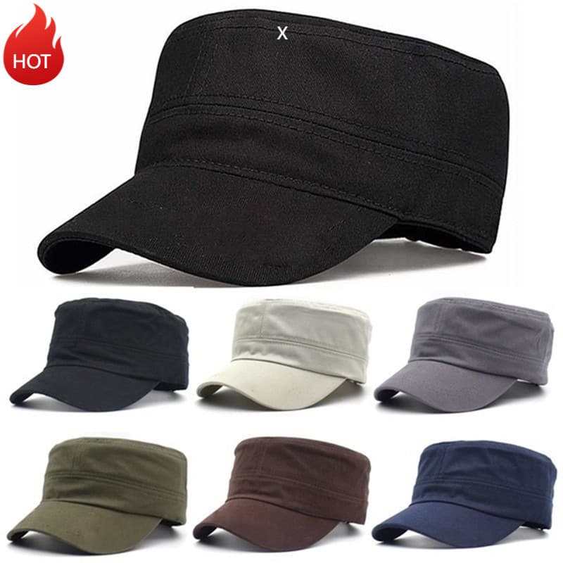 LA1V-Outono Chapéu Masculino Simples Placa De Luz Puro Algodão Flat Top Hat E Inverno Ao Ar Livre Casual Versátil Bico D