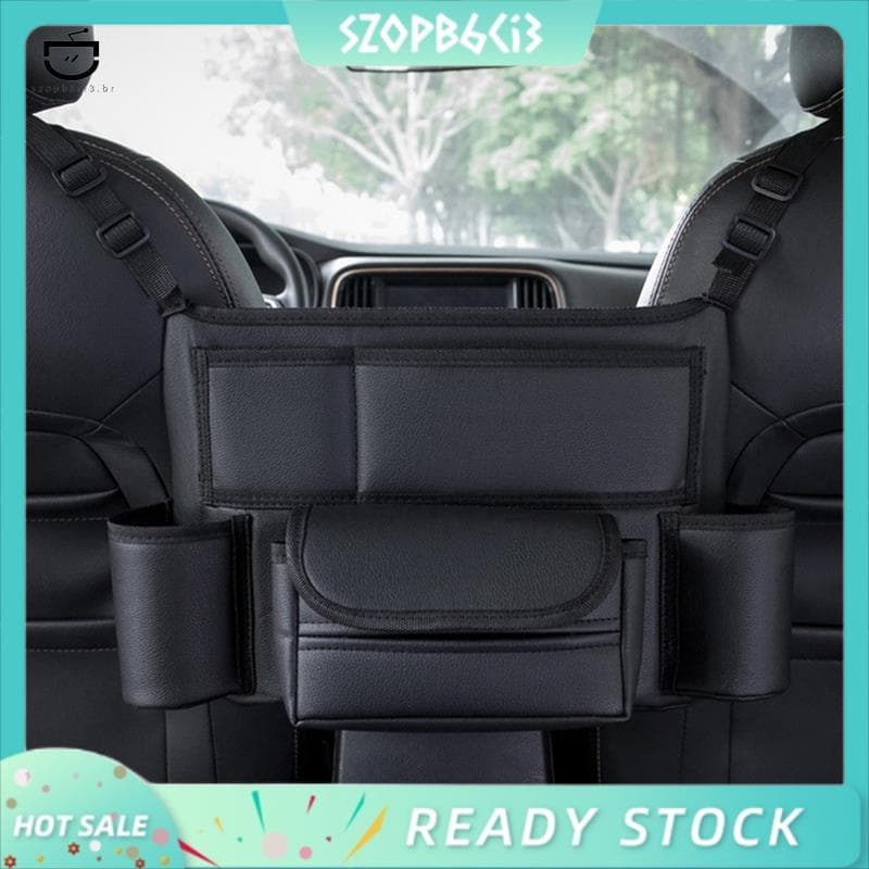 [szopb6ci3 . br] 1 PCS Bolso De Armazenamento Para Carro Entre Assentos Com Porta-Copos Lenços Multiuso Preto