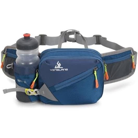 Mochila de Cintura Impermeável para Caminhada com Suporte para Garrafa - Cinto Ajustável para Corrida e Caminhada H