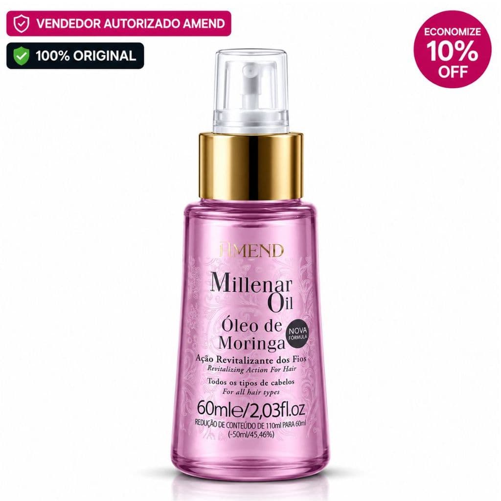 Óleo De Moringa Amend Millenar Oil Segredo Do Mundo 60ML Acao Revitalizante Dos Fios