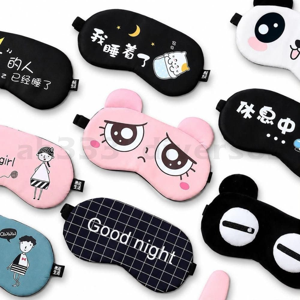 Kit 6 Máscara de Dormir para Olhos Tapa Olho Confortável Ideal Para Viagens/ Descanso e Sono Reparador