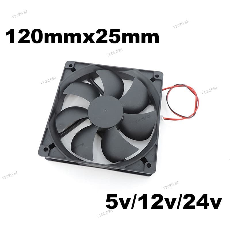 5 Pçs DC 5V 12V 24v 12025 Ventilador 120mm * 25mm De Refrigeração Sem Escova 2PIN PC Computador Caso Refrigerador @ trin