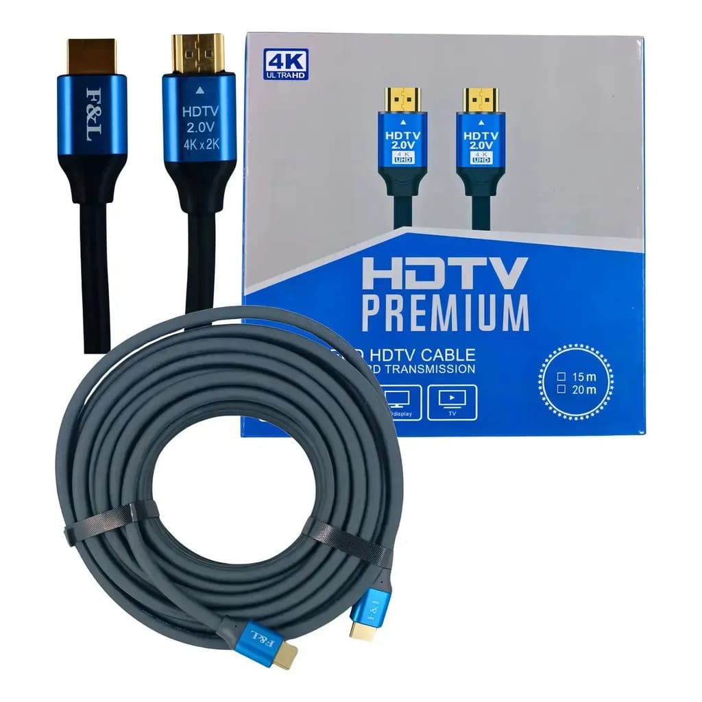 Cabo Hdmi 15 Metros 4k 2.0 Com Conector 24k Gold Blindado - Lvx Multi