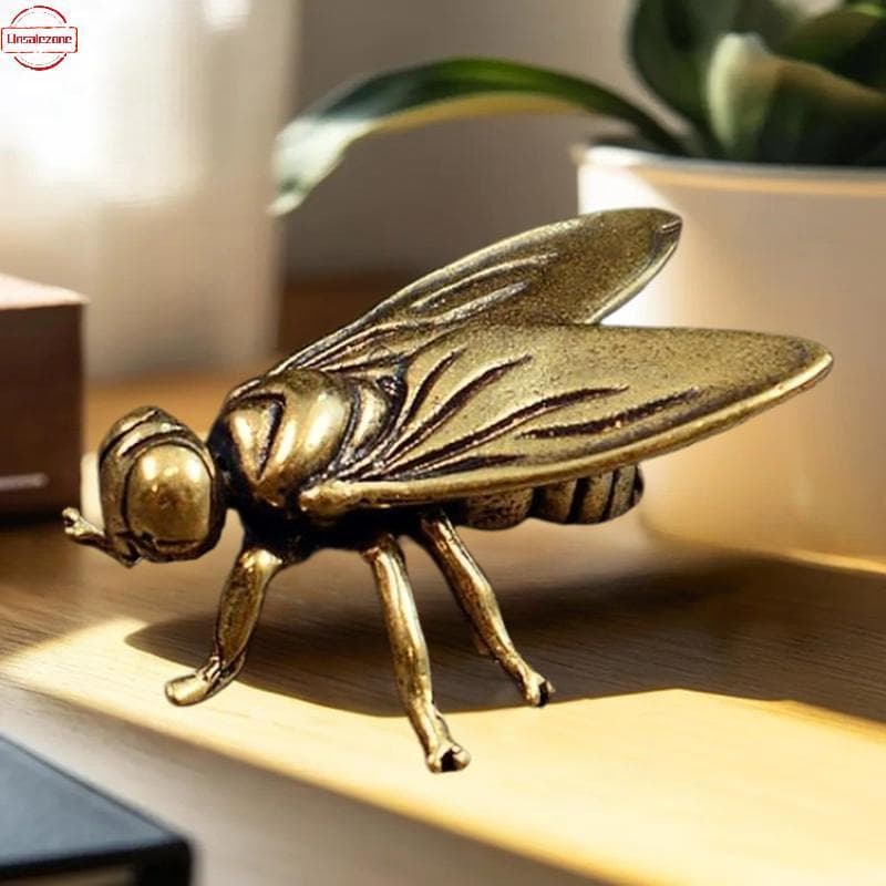 OZTH 1 Peça De Metal Insetos Estatueta Animal Escritório Em Casa Decoração De Mesa Mini Latão Mosca Inseto Ornamento Est