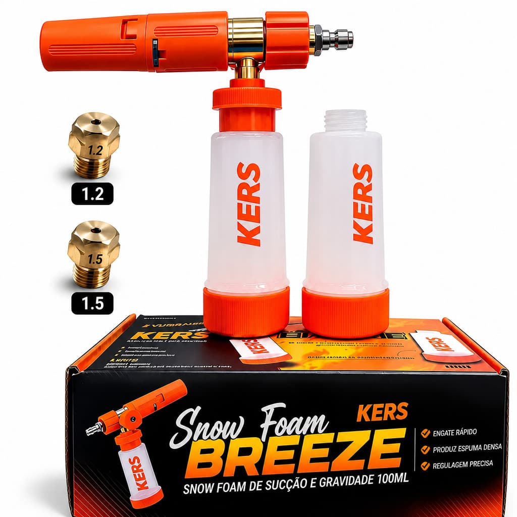 Kers Breeze Snow Foam Lavadora Alta Pressão Giclê 1.2 2 Reservatórios Espuma Automotiva