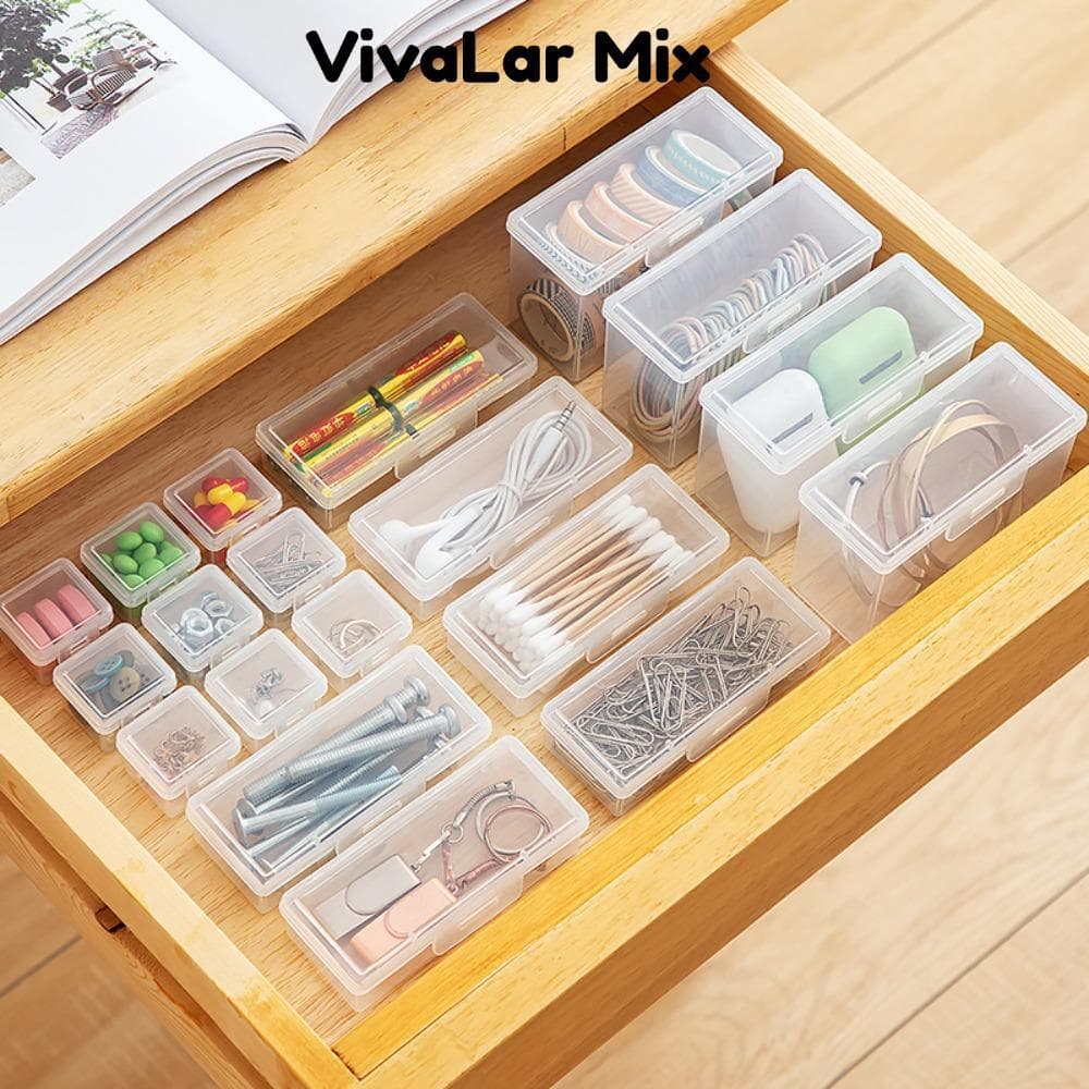 ORIGINALSTORE Caixa De Armazenamento Pequena , Quadrada De Plástico Transparente , Multifuncional Com Caixas De Tampa