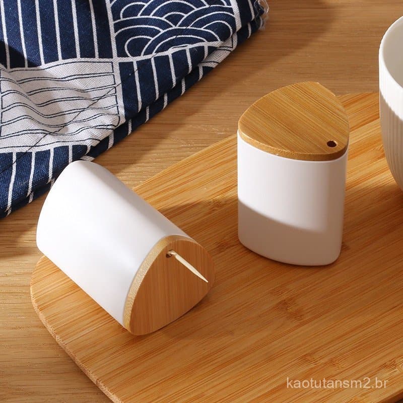 Porta-palitos Criativo Minimalista Nórdico com Tampa de Bambu