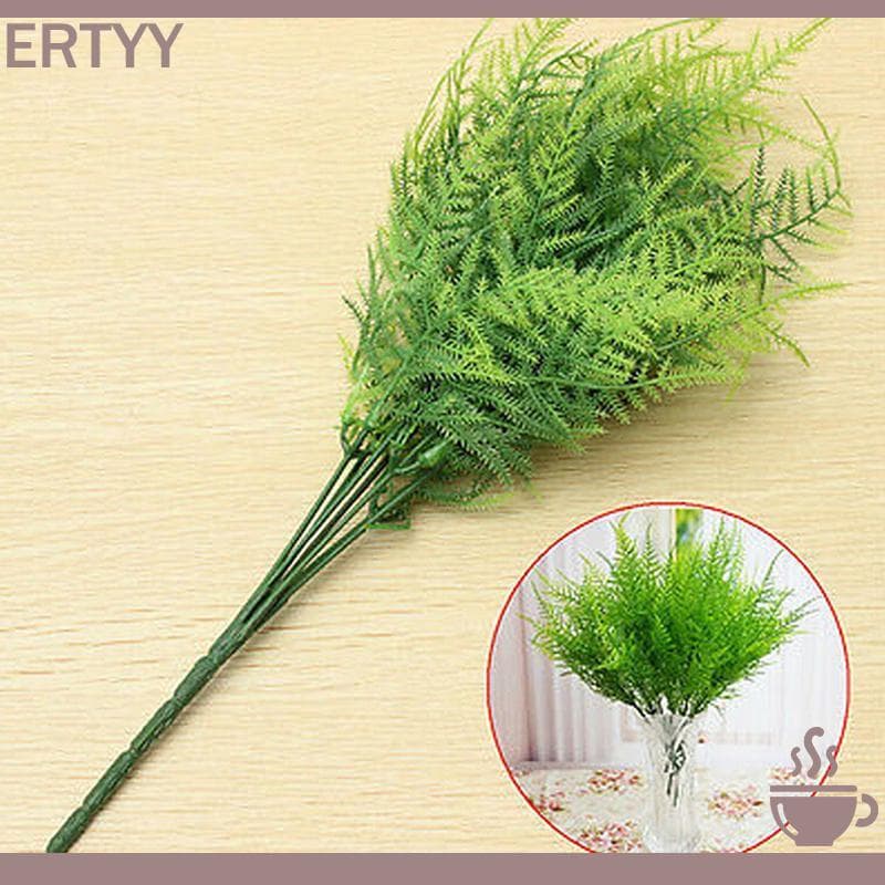 luckyeo 7 Ramos Espargos Artificiais Samambaia Grama Planta Flor Casa Acessórios Florais TQ