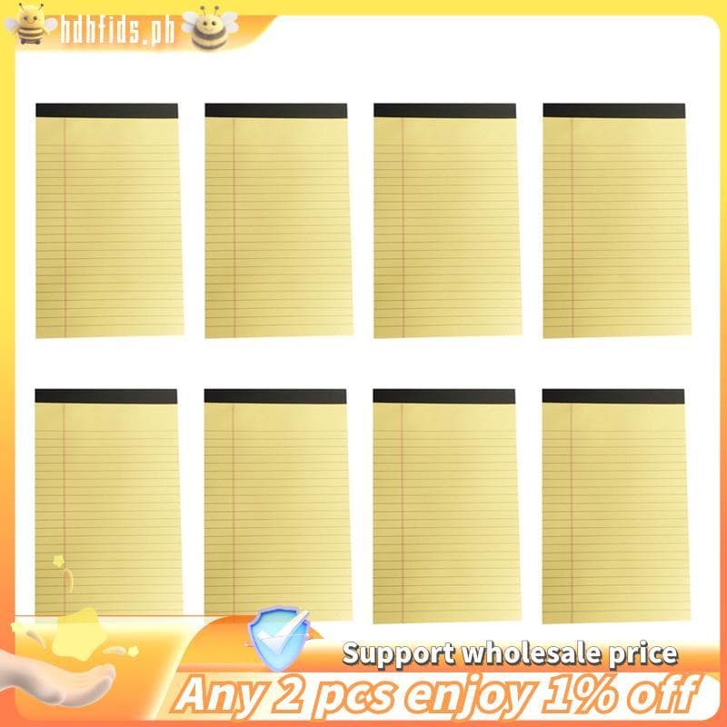 Blocos De Notas Amarelos 5X8 , 8 Pacotes De Pequenos 5X8 Bloco Perfurado Governado Universitário Para Trabalho Fácil De