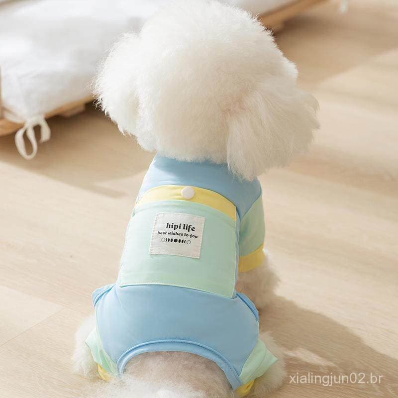 Roupa de verão para cães com proteção solar e efeito refrescante, em cores contrastantes, para uso externo, vestuário de