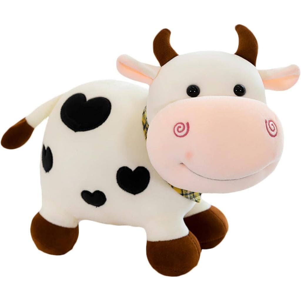 Vaca De Pelúcia Animal Bonito Bebê Kawaii Brinquedo Branco Macio Huggable Presente Para Crianças Decoração De Casa Amant