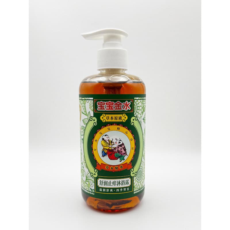 Bebê água dourada crianças ervas anti-coceira Gel de banho anti-calor espinhoso Original líquido infantil banho lavagem