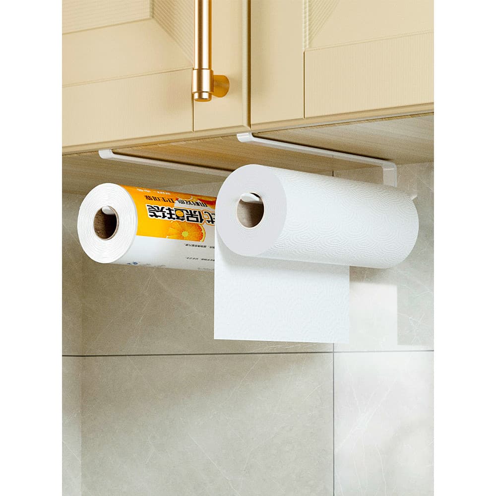 Toalheiro de cozinha sem perfuração sob o armário pendurado rolo rack de papel prateleira de papel especial absorvente d