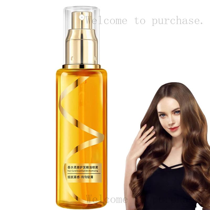 Spray de Óleo Essencial Perfumado para Cuidado Capilar, Spray de Óleo Capilar Sedoso, Óleo Capilar Sedoso Hidratante e F