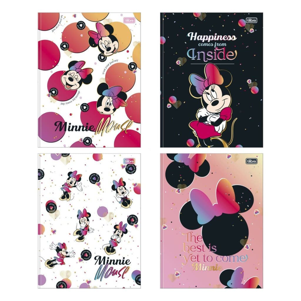 Caderno Brochura Tilibra Universitário Grande Minnie 80 Folhas Capa Dura