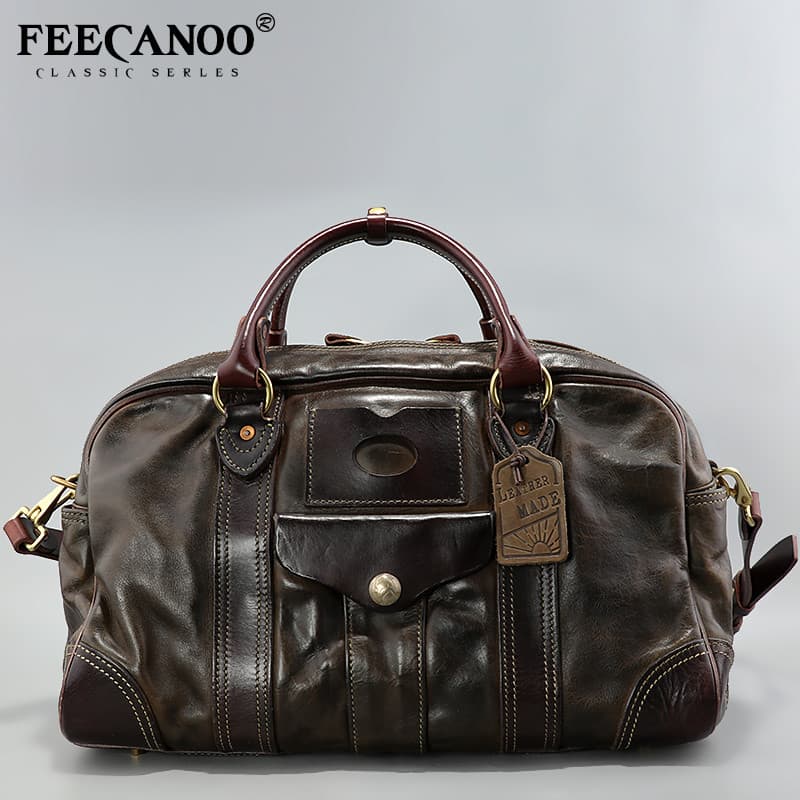 Americano novo estilo bolsa masculina Casual bolsa de ombro de couro maleta de negócios Retro moda masculina bolsa de vi