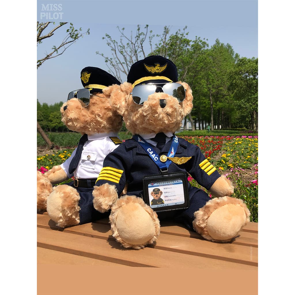 Shenhang ZH Capitão Urso de Pelúcia Shenzhen Emblema de Ar Águia Piloto Boneca CAAC Corda Cartão de Embarque de Companhi