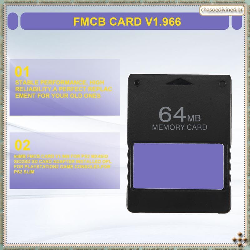 [Ykr] Cartão FMCB De 64 Mb V1.966 Para PS2 MX4SIO SIO2SD Adaptador De SD Instalado OPL Consoles De Jogos , Slim
