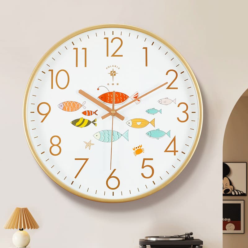Polaris Nordic luz luxo pequeno fresco relógio de parede sala estar moda doméstica simples e moderno relógio de parede s
