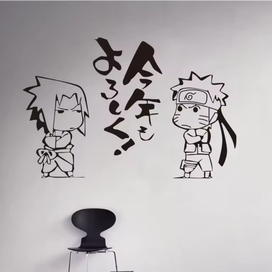 Naruto desenhos animados adesivos de parede quarto das crianças adesivos à prova dwaterproof água Anime adesivos decorat