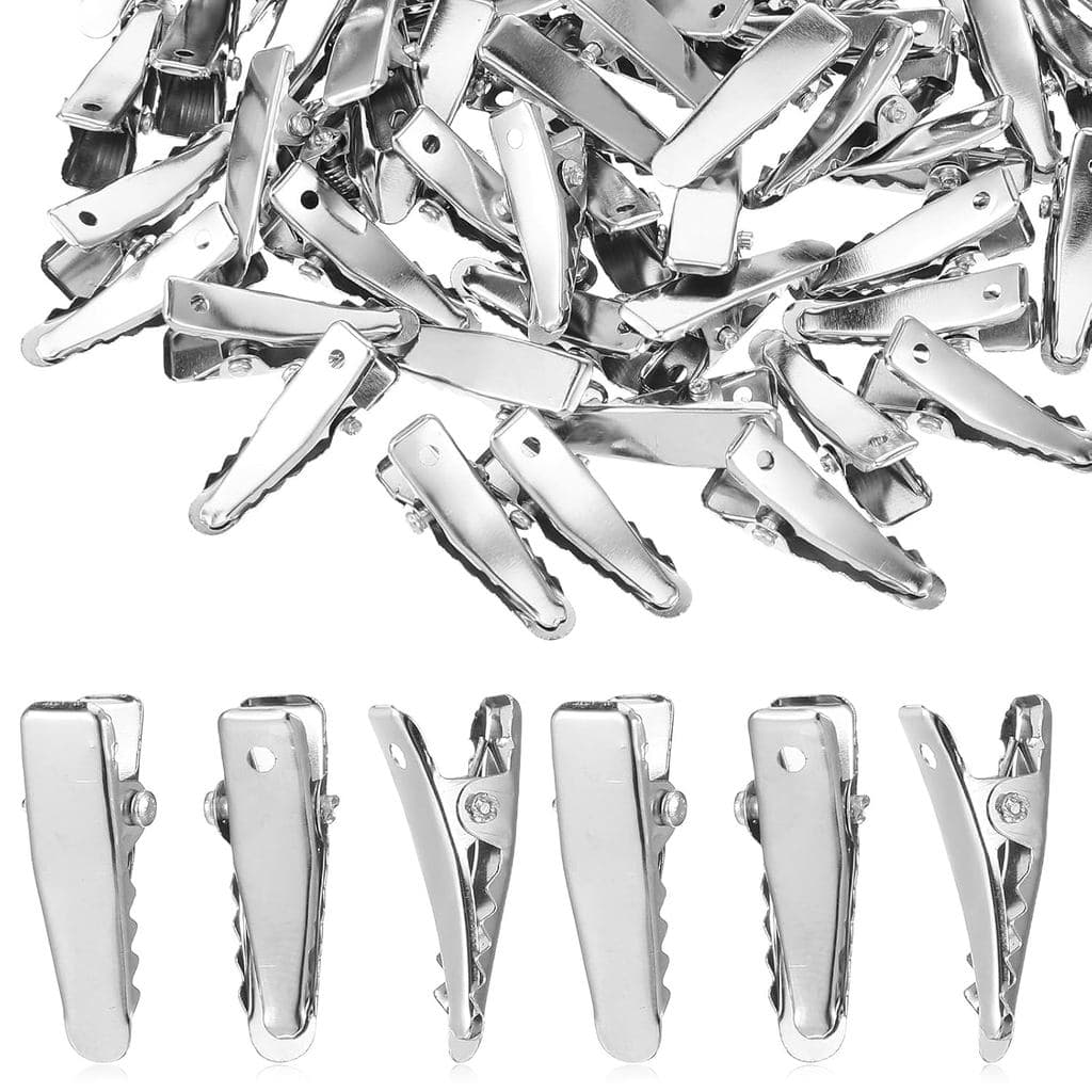 100 peças de presilhas de cabelo de metal tipo jacaré, pequenas presilhas para artesanato, acessórios para mulheres, laç