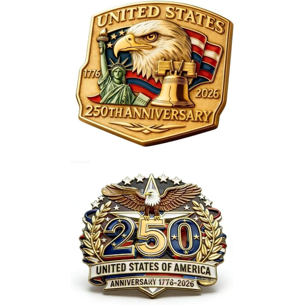 Broche Comemorativo do 250º Aniversário, 1776-2026 EUA, Emblema Esmaltado de 250 Anos, Broches de Lapela, Coleção Dia da