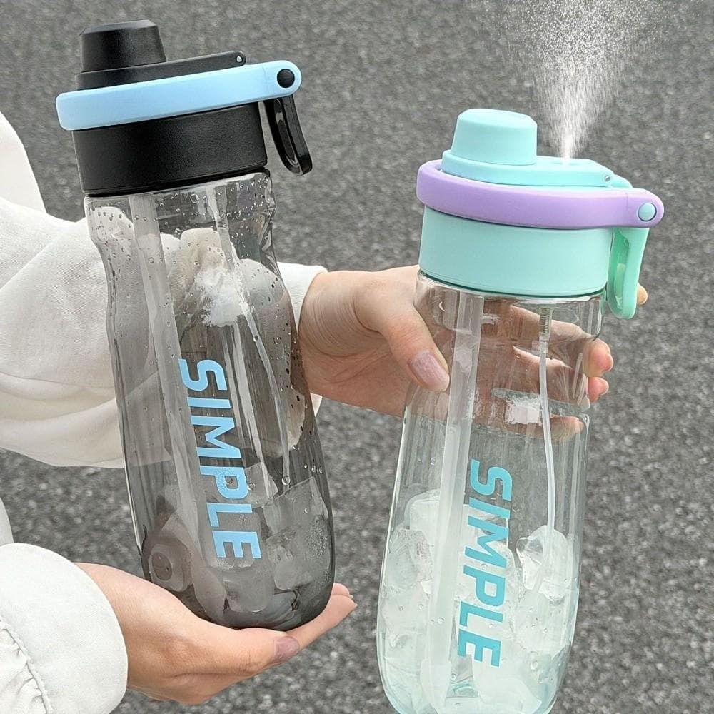 Garrafa De Água QENVXDAN , Garrafas Portáteis De 800ml , À Prova De Vazamento , Durável Com Copo De Palha Para Academia