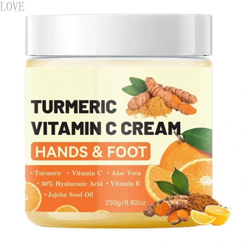 Creme para Mãos e Pés com Cúrcuma e Vitamina C Contém 30% de Ácido Hialurônico - Creme Anti-Rachaduras para os Pés H 6MN