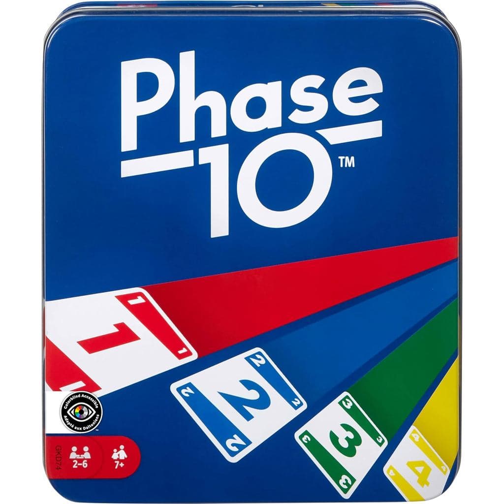 Jogo de Cartas Phase 10 da Mattel com 108 Cartas, Ótimo Presente para Crianças, Família ou Noites de Jogos para Adultos,