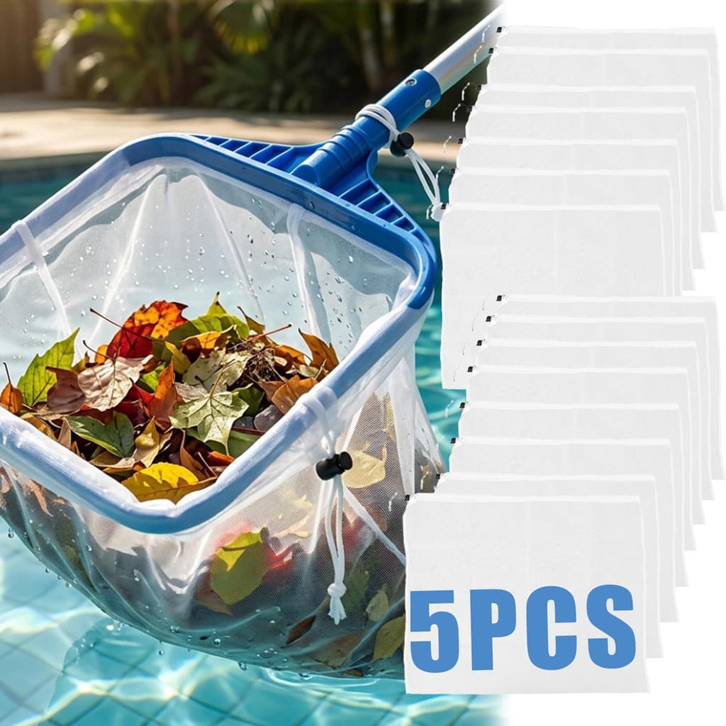 5 Pçs Bolso Profundo Piscina Skimmer Substituição Saco De Malha Ajustável Cordão Folha Coletor Net Aquário Limpeza Supri
