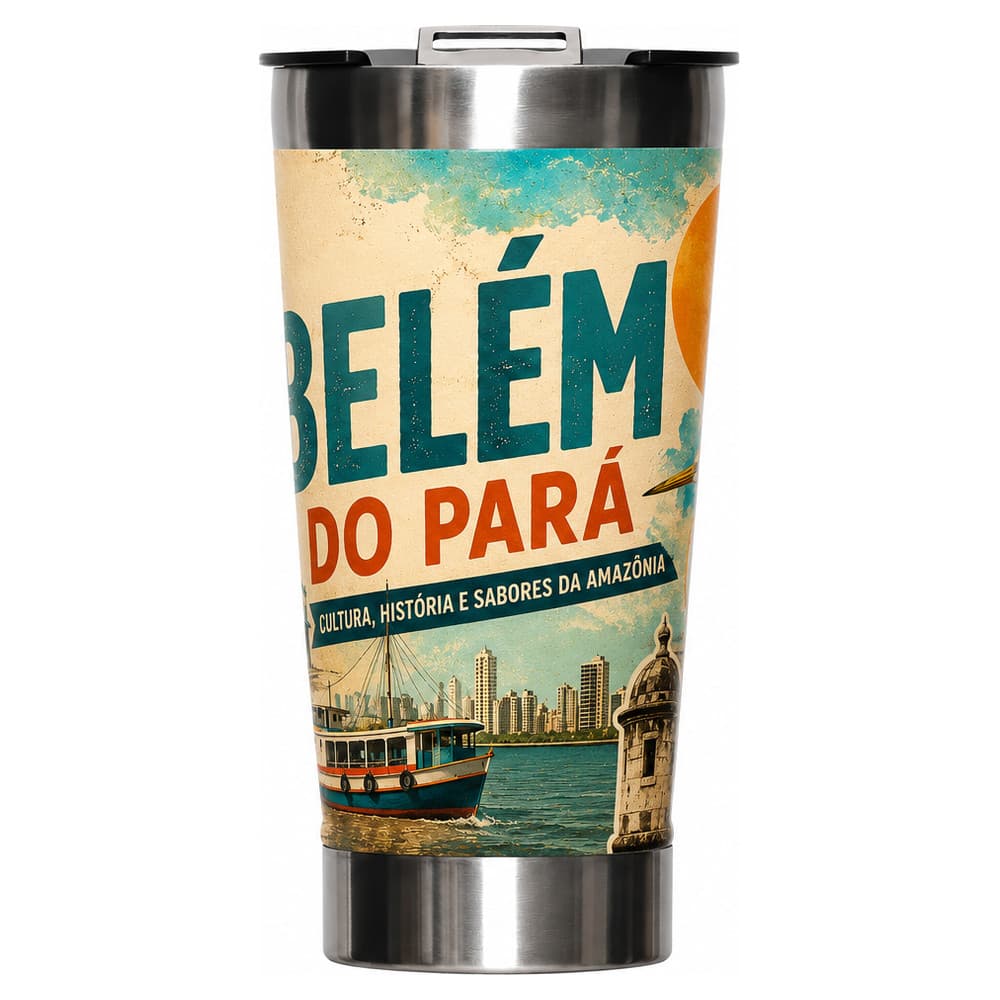 Copo Térmico Cultura 473ml Inox c/ Tampa - Belém do Pará