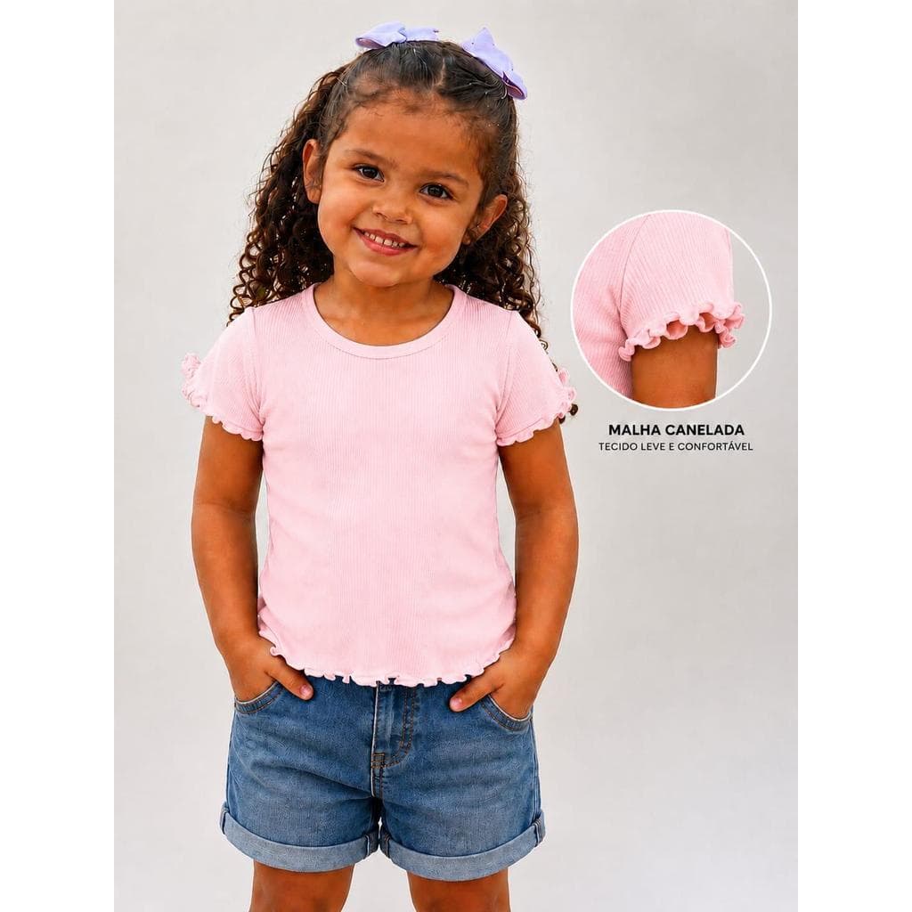 Blusa Camiseta Manga Curta Infantil Menina 2 ao 10