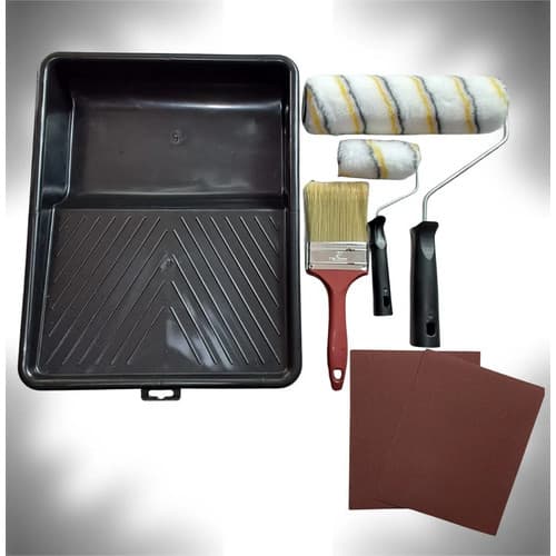 Kit Pintura Casa Rolo Lã Bandeja Pintar Parede Antirespingo