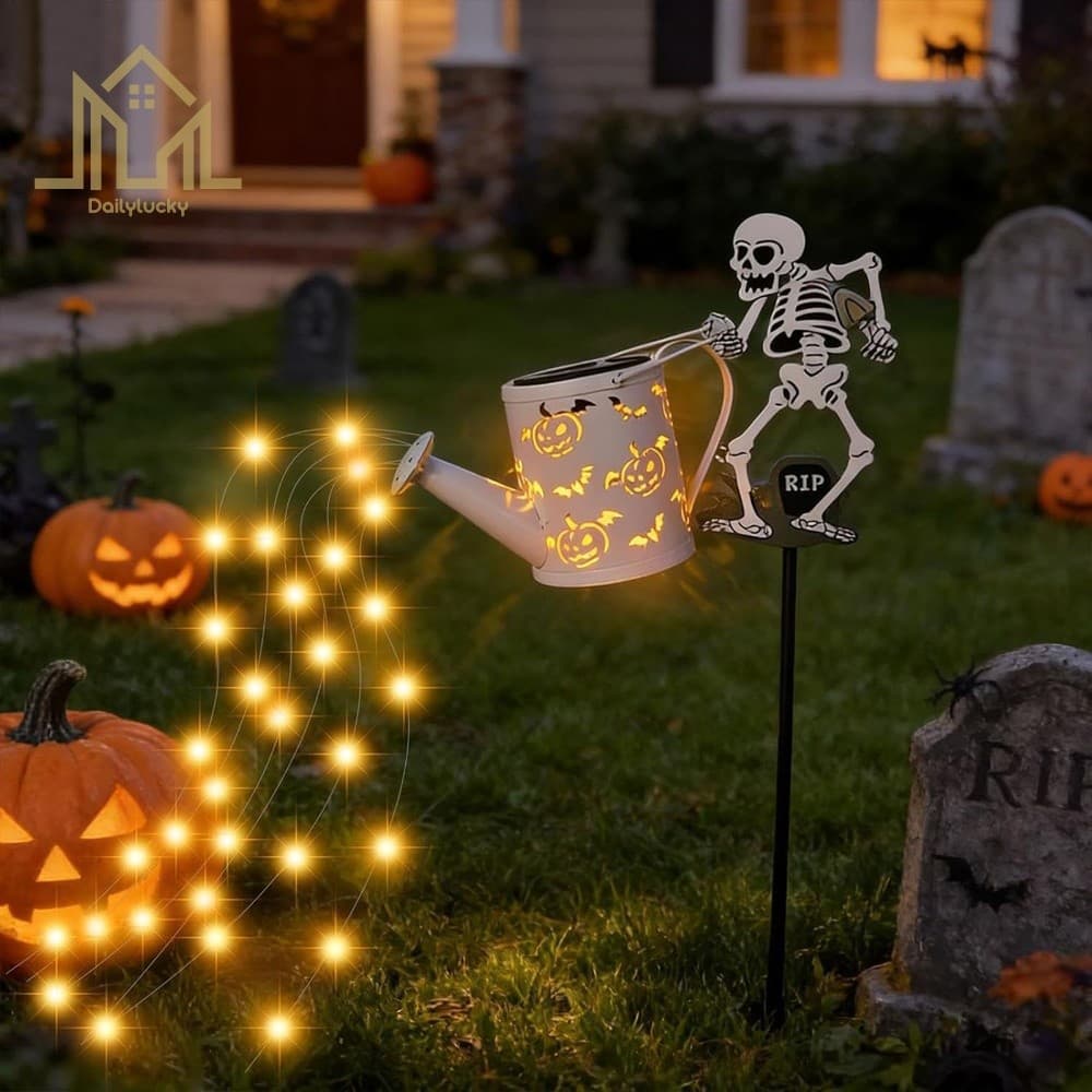 Caldeirão Solar De Bruxa Para Jardim , Luz Do Crepúsculo Ao Amanhecer , Halloween [Dailylucky.br-DLY]