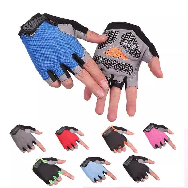 Luvas de Ciclismo Masculinas de Meio Dedo, Luvas Esportivas Duráveis para Ciclismo ao Ar Livre, Luvas de Verão com Prote