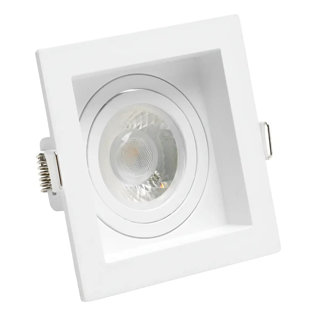 Kit 21 Spots Embutir Recuado Quadrado Mr16 + Lampada Led 7w