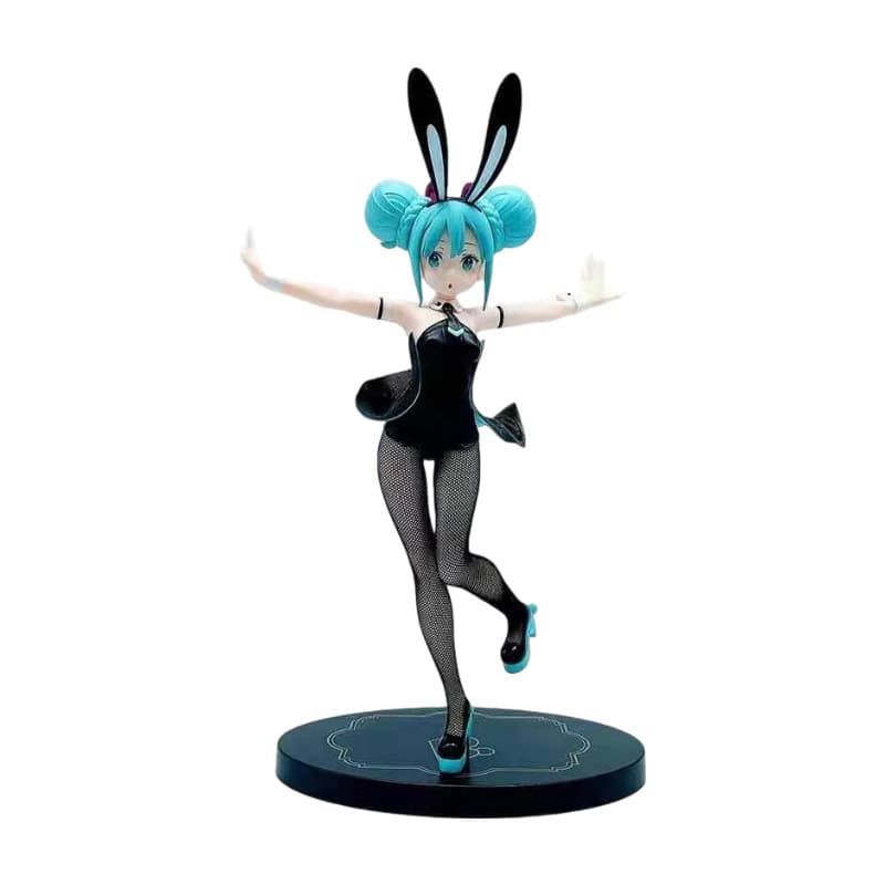 Hatsune MIKU MIKU Orelha de coelho Coelho Menina Hatsune Coelho preto em pé Anime Figura Enfeites de anime